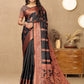 Lorenvalley Fashion Black Soft Katan Silk Woven Design Copper Zari Weaving Saree - Swadesiicart