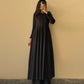 Lorenvalley Black Faux Georgette Yoke and Sleeve Potli Button Work Kurta Palazzo With Dupatta Set | Swadesiicart