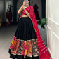 Lorenvalley Black Pure Rayon with Plain And Printed With Original Mirror Gamthi Work And Lace Touch Up Lehenga Choli | Swadesiicart