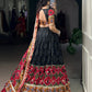 Lorenvalley Fashion Black Tasar Silk Print with Foil Work and Real Mirror Gamthi Work with Lace Touch Up Lehenga Choli with Dupatta | Swadesiicart