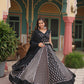 Lorenvalley Black Rayon Gota Patti Lace Printed Kali Pattern Lehenga Choli with Dupatta | Swadesiicart