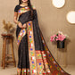 Lorenvalley Fashion Black Soft Paithani Silk Woven Design Rich Zari Meenakari Weaving Saree - Swadesiicart