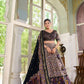 Lorenvalley Black Tussar Silk Floral Print with Foil Print Lehenga Choli with Dupatta | Swadesiicart