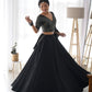 Lorenvalley Black Faux Georgette Plain Micro Cotton Full Inner with Canvas Patta Double Lining Lehenga Choli | Swadesiicart