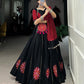 Lorenvalley Pure Black Cotton Plain And Gamthi Patch Work With Gota Patti Lehenga Choli with Dupatta | Swadesiicart