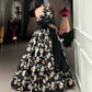 Lorenvalley Black Tussar Silk Floral Printed Lehenga Choli | Swadesiicart