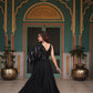 Lorenvalley Black Rayon Fabric with Designer Lace Gown | Swadesiicart