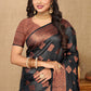 Lorenvalley Fashion Black Soft Katan Silk Woven Design Copper Zari Weaving Saree - Swadesiicart