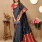 Lorenvalley Fashion Black Soft Paithani Silk Woven Design Rich Meenakari Zari Weaving Pallu Saree - Swadesiicart