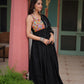 Lorenvalley Black Rayon Fabric with Designer Lace Gown | Swadesiicart