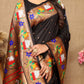 Lorenvalley Fashion Black Soft Paithani Silk Woven Design Rich Zari Meenakari Weaving Saree - Swadesiicart