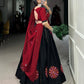 Lorenvalley Pure Black Cotton Plain And Gamthi Patch Work With Gota Patti Lehenga Choli with Dupatta | Swadesiicart