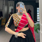 Lorenvalley Black Pure Rayon with Plain And Printed With Original Mirror Gamthi Work And Lace Touch Up Lehenga Choli | Swadesiicart