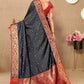 Lorenvalley Fashion Black Soft Paithani Silk Woven Design Rich Meenakari Zari Weaving Pallu Saree - Swadesiicart