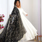 Lorenvalley Fashion White Vichitra Silk Fabric Fully Flared Anarkali Pant With Dupatta Set - Swadesiicart