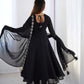Lorenvalley Black Faux Georgette Fancy Embroidery Beads And Jari Work Anarkali Kurta Palazzo With Dupatta Set | Swadesiicart