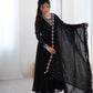 Lorenvalley Black Faux Georgette Fancy Embroidery Beads And Jari Work Anarkali Kurta Palazzo With Dupatta Set | Swadesiicart