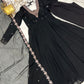 Lorenvalley Black Faux Georgette Fancy Embroidery Beads And Jari Work Anarkali Kurta Palazzo With Dupatta Set | Swadesiicart