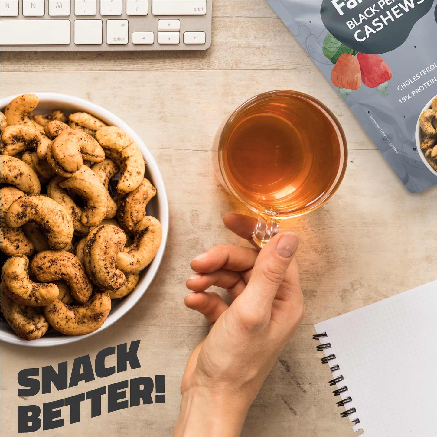 Farmley Black Pepper Cashews - Roasted