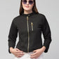 PAVONINE Black Color Burfi-Design Zipper Jacket For Girls | Swadesiicart