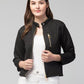 PAVONINE Black Color Burfi-Design Zipper Jacket For Girls | Swadesiicart