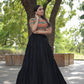 Lorenvalley Black Premium Rayon Lehenga with Georgette Embroidered Traditional Thread work Choli | Swadesiicart