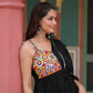 Lorenvalley Black Rayon Fabric with Designer Lace Gown | Swadesiicart