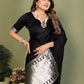 Anaita Black Zari Weaving Work Satin Silk Saree With Blouse