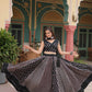 Lorenvalley Black Rayon Gota Patti Lace Printed Kali Pattern Lehenga Choli with Dupatta | Swadesiicart