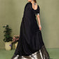 Anaita Black Zari Weaving Work Satin Silk Saree With Blouse