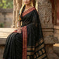 Anaita Black Silk Woven Saree With Blouse