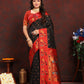 Lorenvalley Fashion Black Soft Paithani Silk Woven Design Rich Zari Meenakari Weaving Saree - Swadesiicart