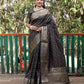 Lorenvalley Premium Bandhej Patola Silk Sarees with kanchi Borders and Contrast Zari Weaving borders Saree - Black - Swadesiicart