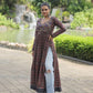 Lorenvalley Black Printed Cotton With Kutchi Gamthi Work And Kodi Lace Kurti | Swadesiicart