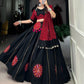 Lorenvalley Black Pure Cotton Plain And Gamthi Patch Work With Gota Patti Lehenga Choli with Dupatta | Swadesiicart