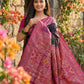 Anaita Black Pochampally Printed Saree With Blouse