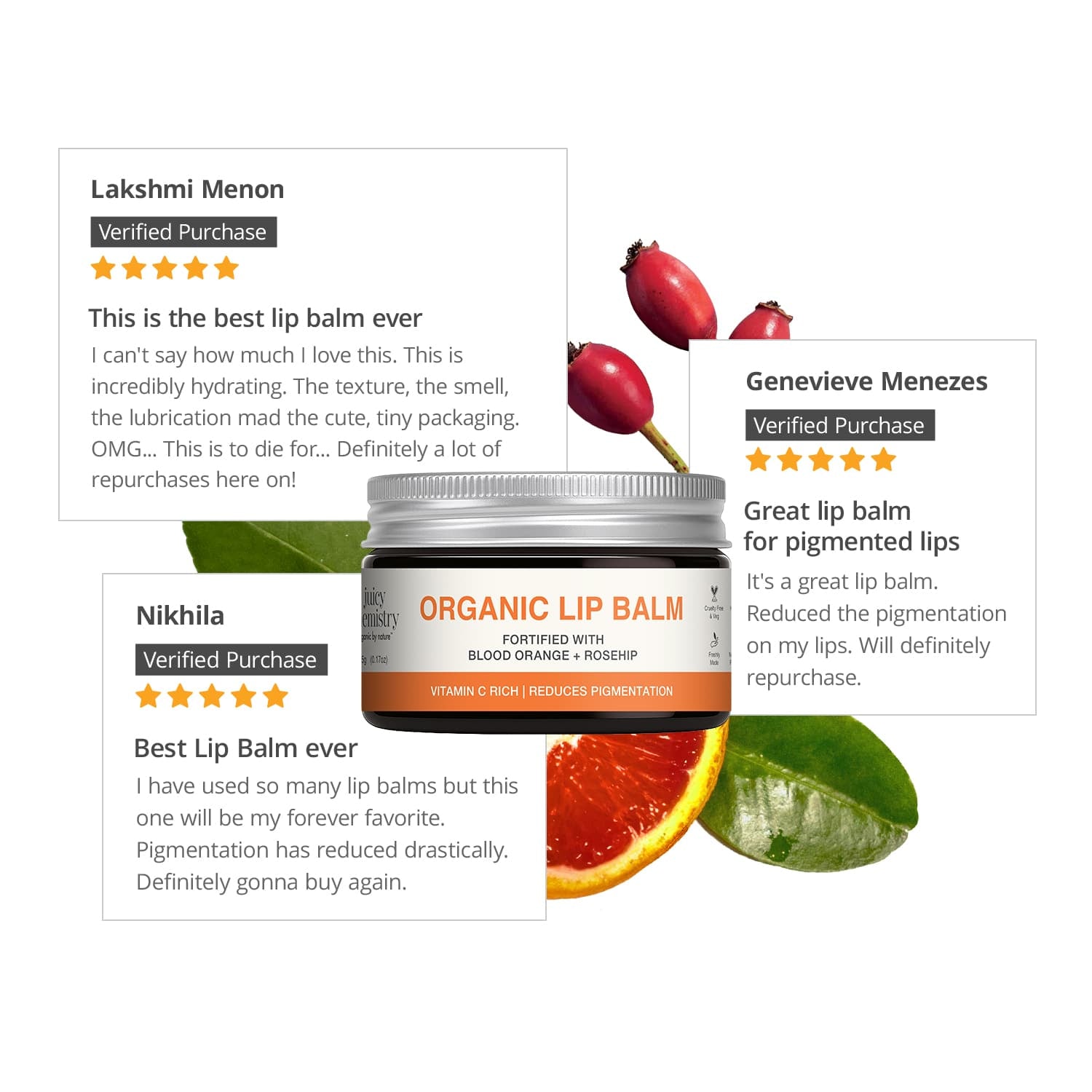Organic Lip Balm Fortified with Blood Orange + Rosehip