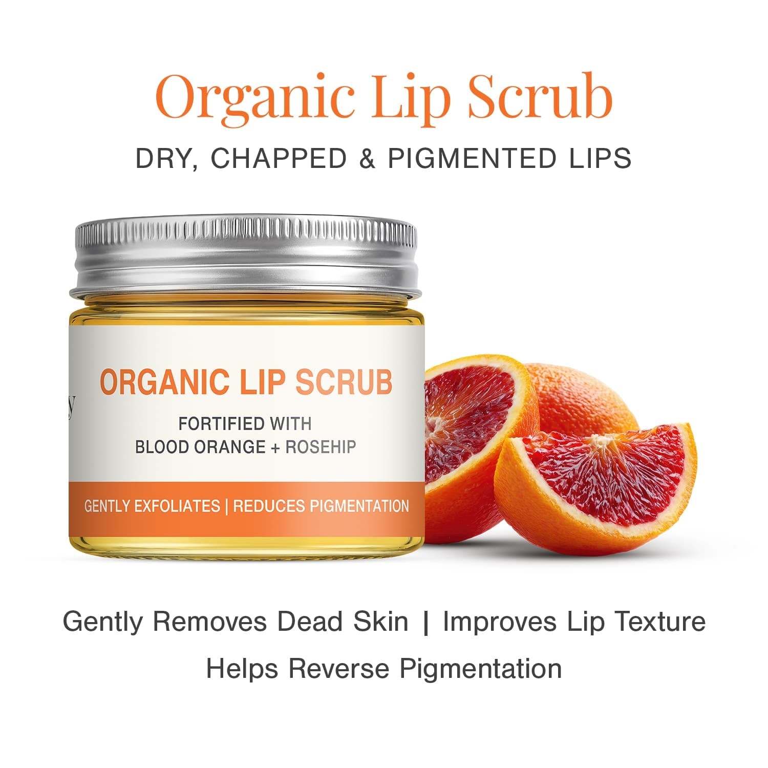 Organic Lip Scrub Fortified with Blood Orange + Rosehip