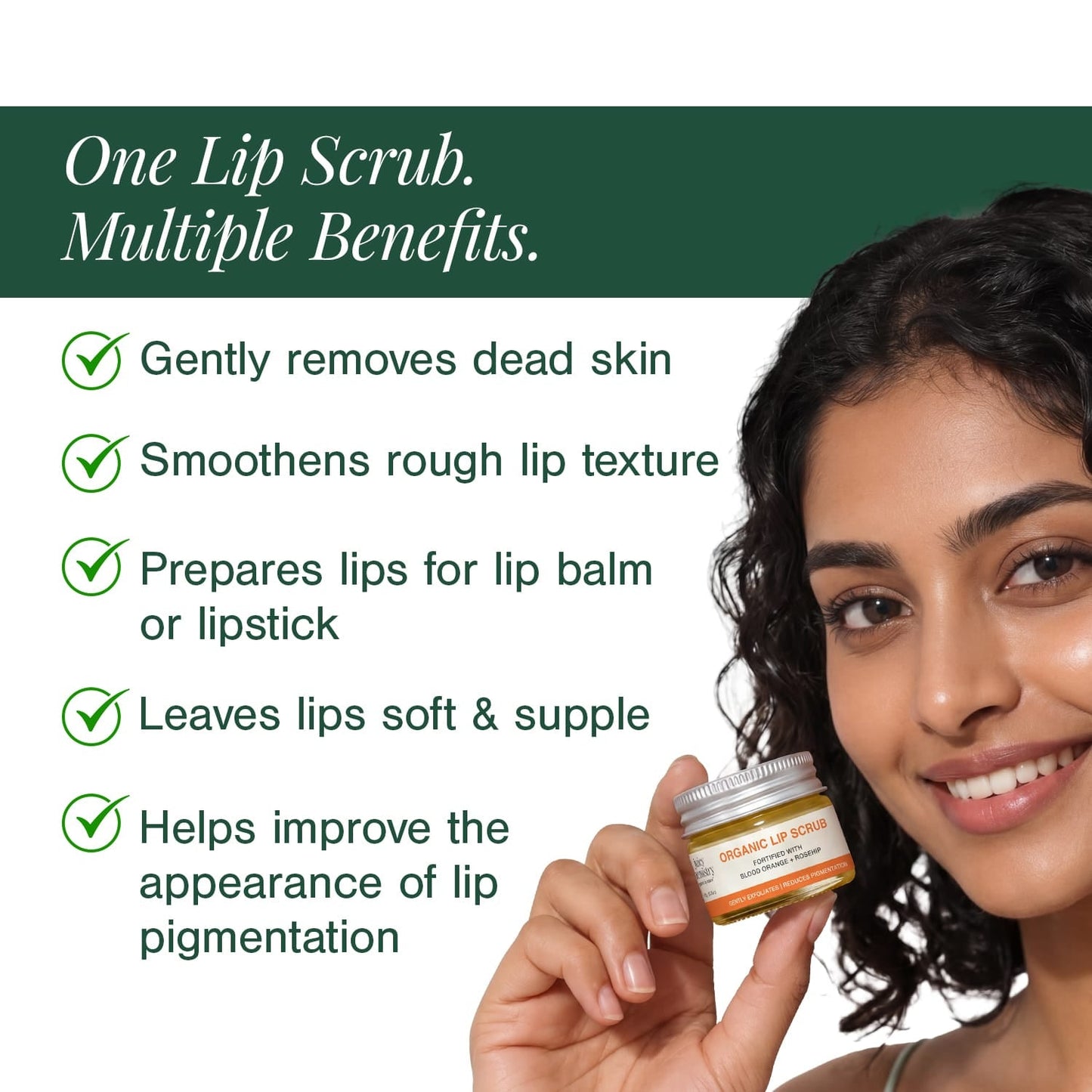 Organic Lip Scrub Fortified with Blood Orange + Rosehip