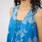 Pimu Women Floral Printed Pleated Pure Cotton Kurta with Palazzos-Blue - Swadesiicart