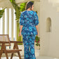 Yufta Blue Cotton Ethnic Motifs Print Co-Ord Set - Swadesiicart