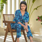 Yufta Blue Cotton Ethnic Motifs Print Co-Ord Set - Swadesiicart