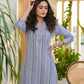 Yufta Blue Cotton Striped Print Co-Ord Set - Swadesiicart
