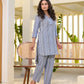 Yufta Blue Cotton Striped Print Co-Ord Set - Swadesiicart