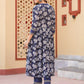 Yufta Blue Embroidered shrug Crop top co ord set - Swadesiicart