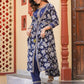 Yufta Blue Embroidered shrug Crop top co ord set - Swadesiicart