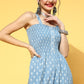 Yufta Blue Printed Jumpsuit - Swadesiicart