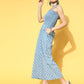 Yufta Blue Printed Jumpsuit - Swadesiicart