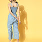 Yufta Blue Printed Jumpsuit - Swadesiicart