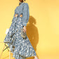 Yufta Blue & White Printed Co-ord Set - Swadesiicart